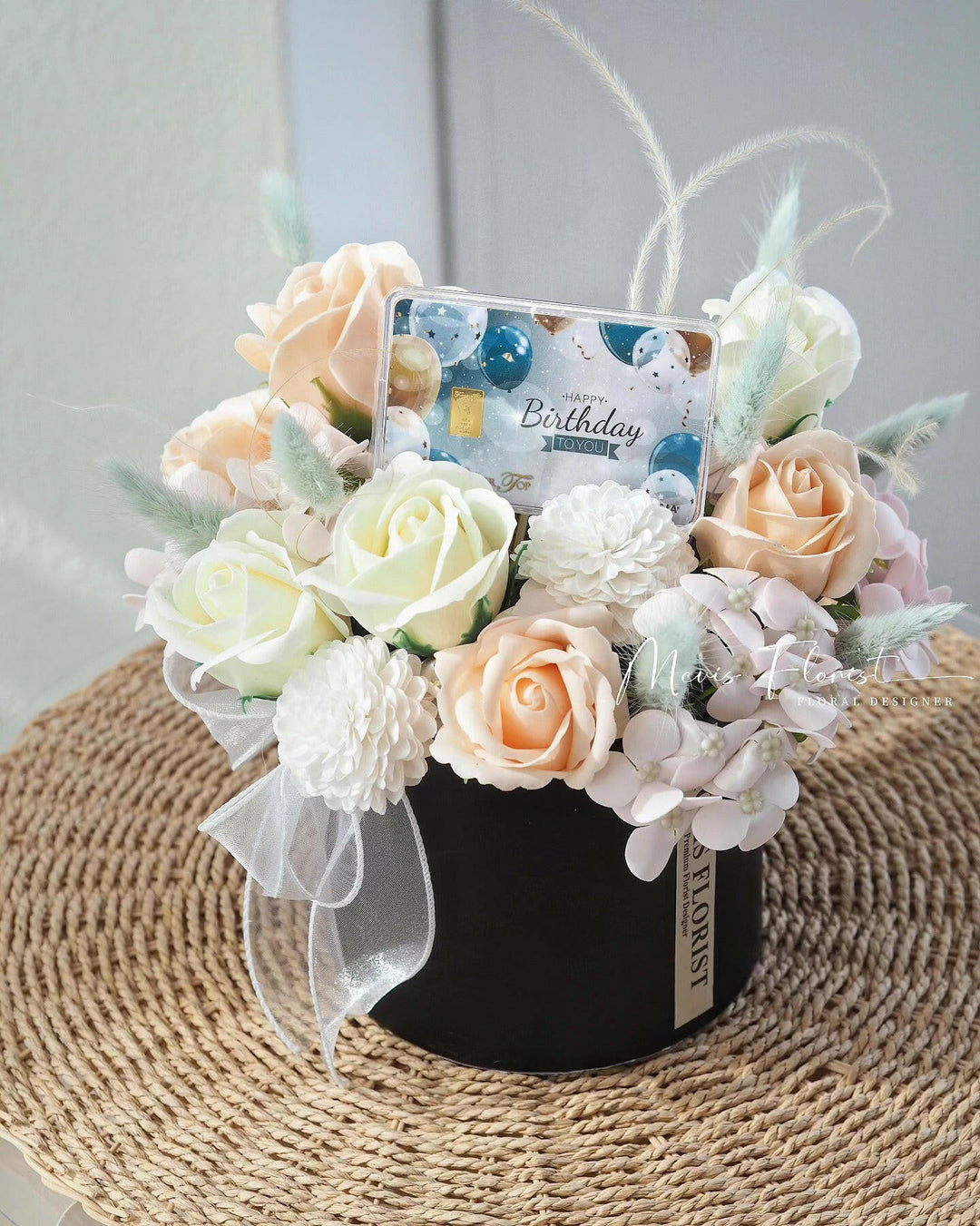 Cinta Gold Soap Flower Box